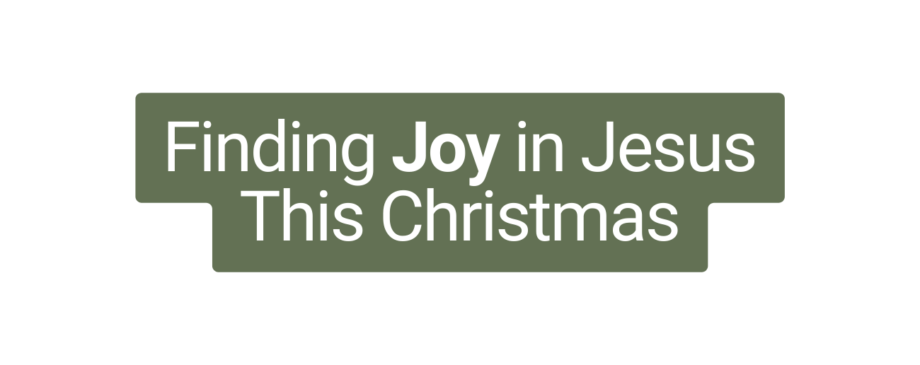 Finding Joy in Jesus This Christmas